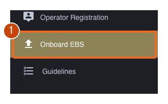 1: In the left-hand menu, click Onboard EBS to open the approval page.